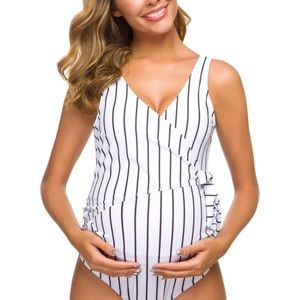 Striped Maternity Swimsuit